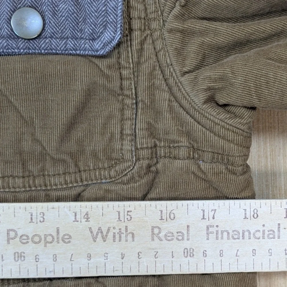 Gymboree Shirt Jacket Boy Large 10-12 Brown Quilted Corduroy Lined Elbow Patches